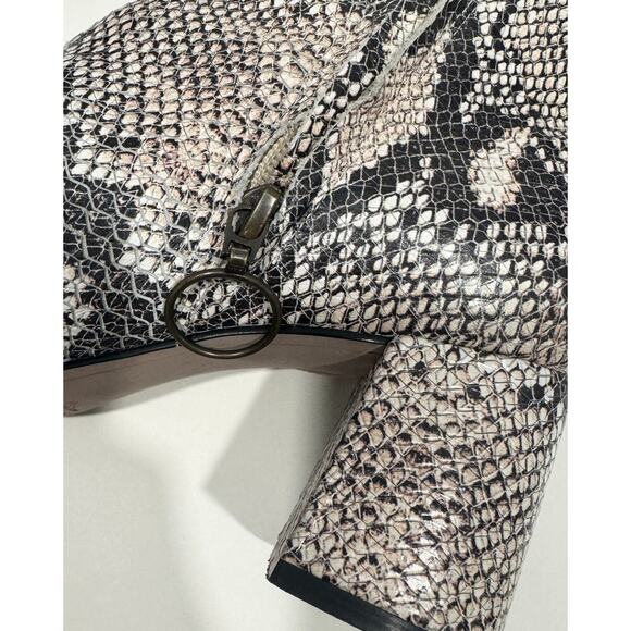 ABLE Celina Leather Snakeskin Block Heel Bootie Ankle Boots Size 7 - Picture 6 of 9